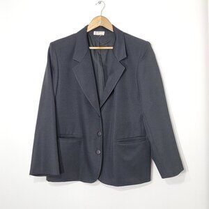Vintage D'Allairds Black Three Button Blazer Suit Jacket Classic Business Casual